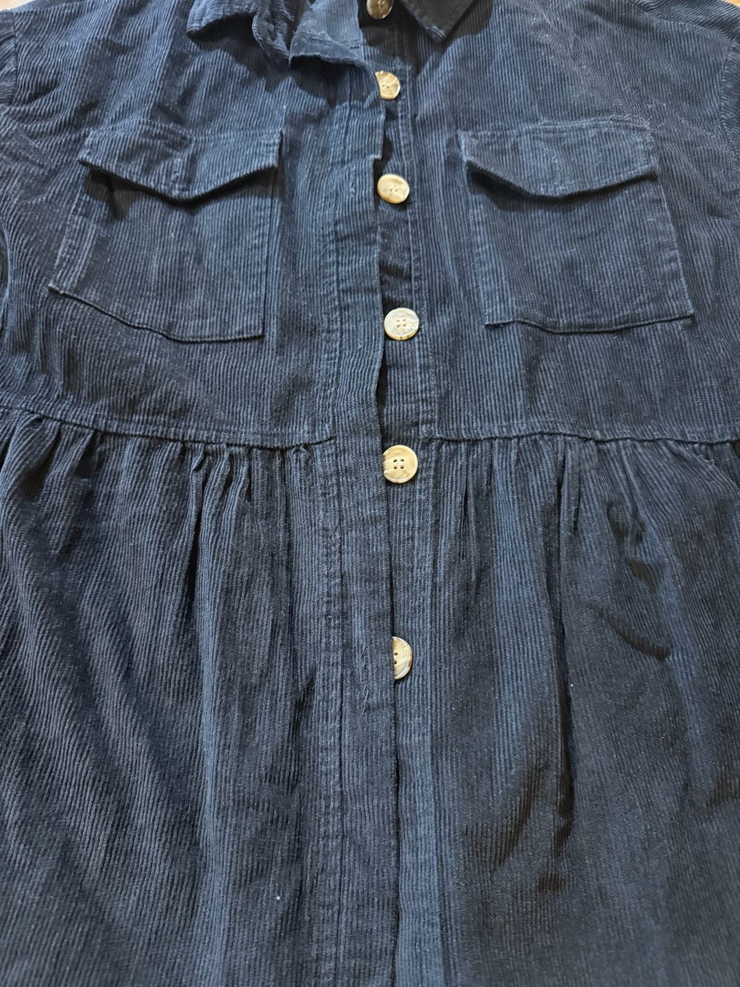 Blakeley Corduroy Peplum Shirt Size M Black (b1) 5