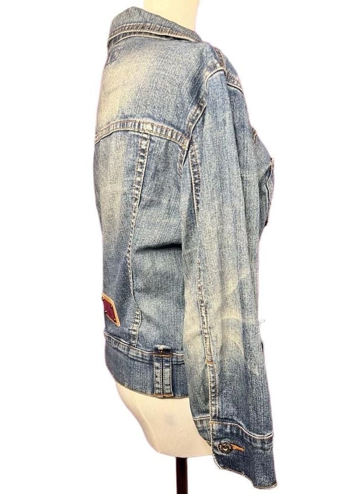 Baby Phat Denim Jacket Size M Blue Zip Up Crop 7
