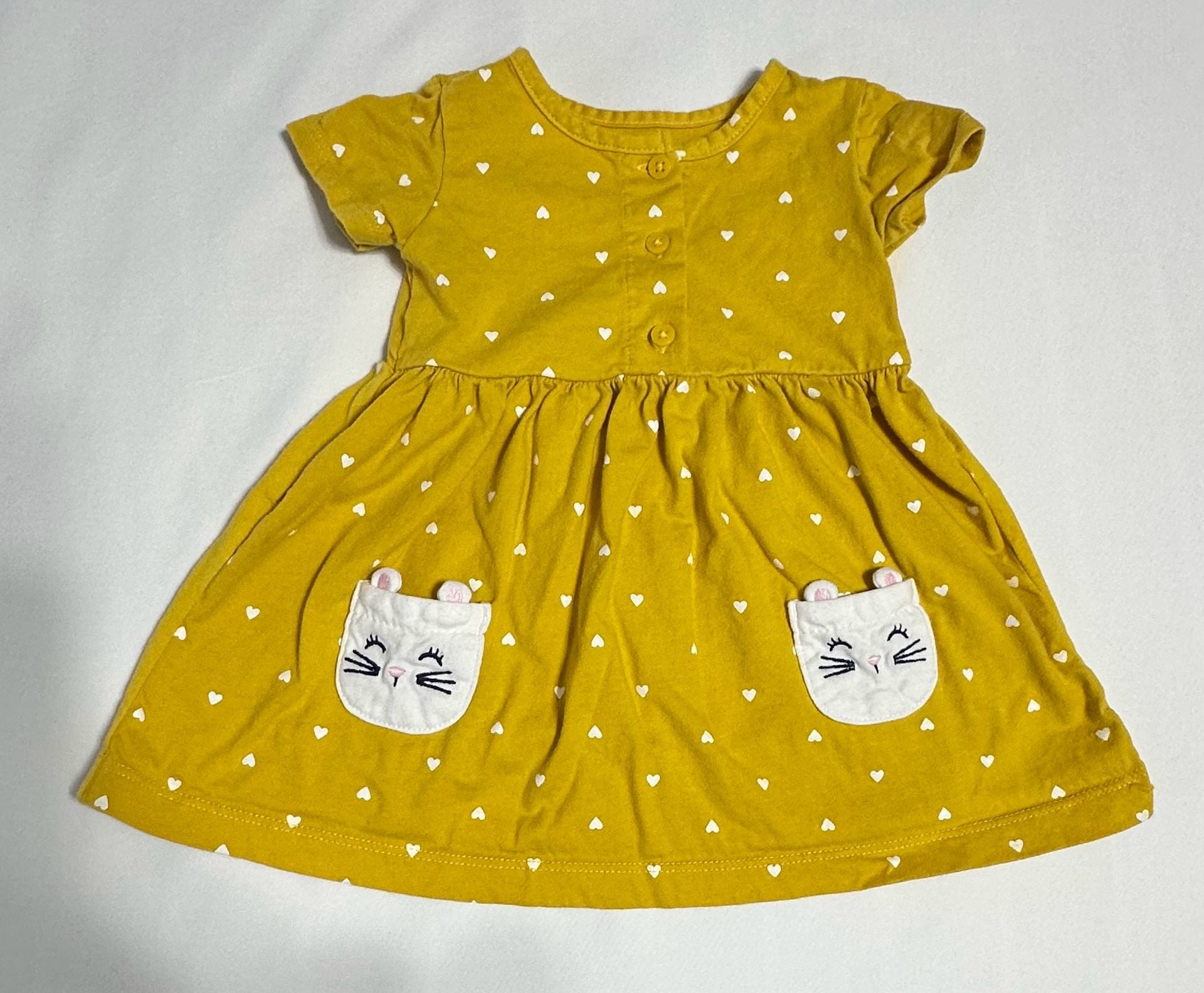 Carter's Heart Dress Size 9M Yellow 2
