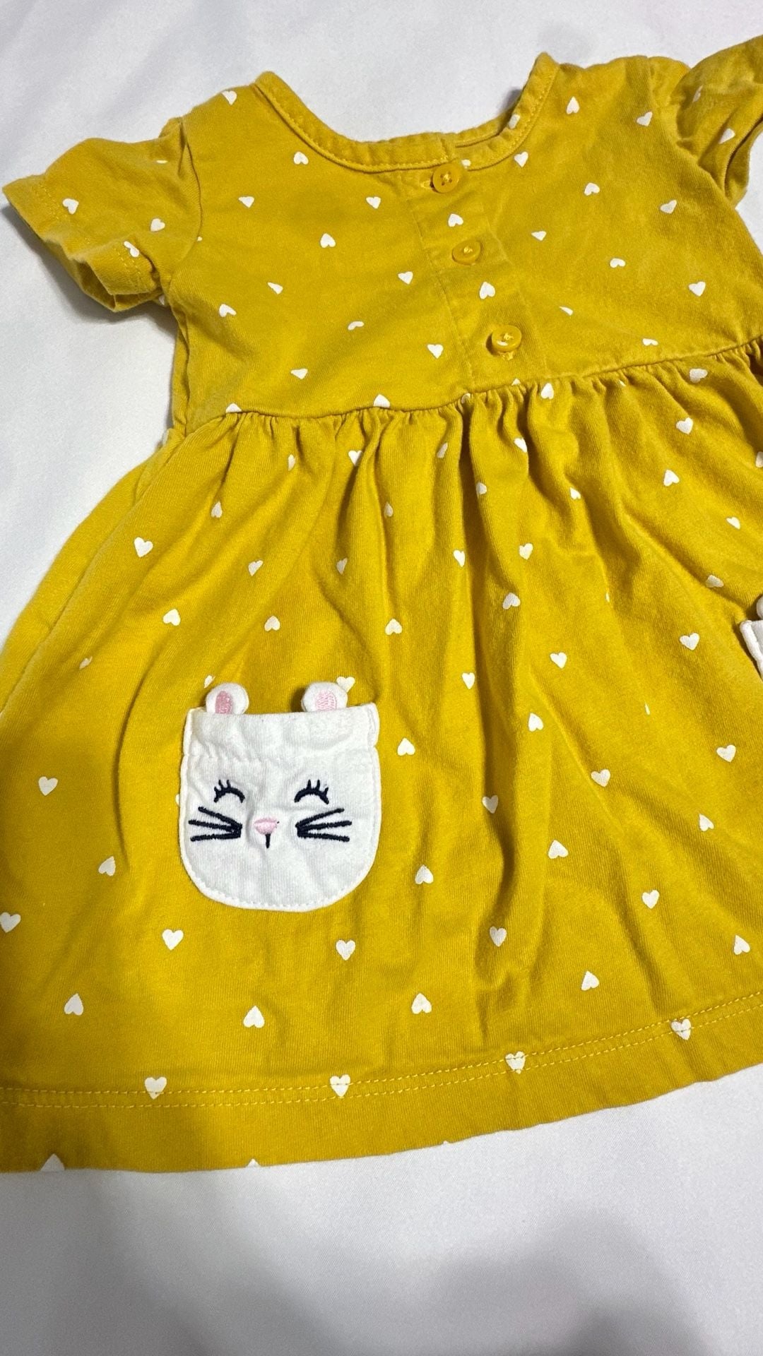 Carter's Heart Dress Size 9M Yellow 3