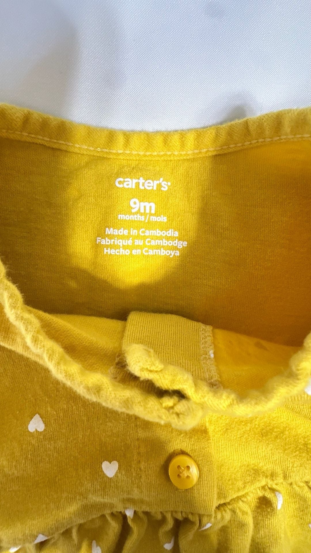 Carter's Heart Dress Size 9M Yellow 4