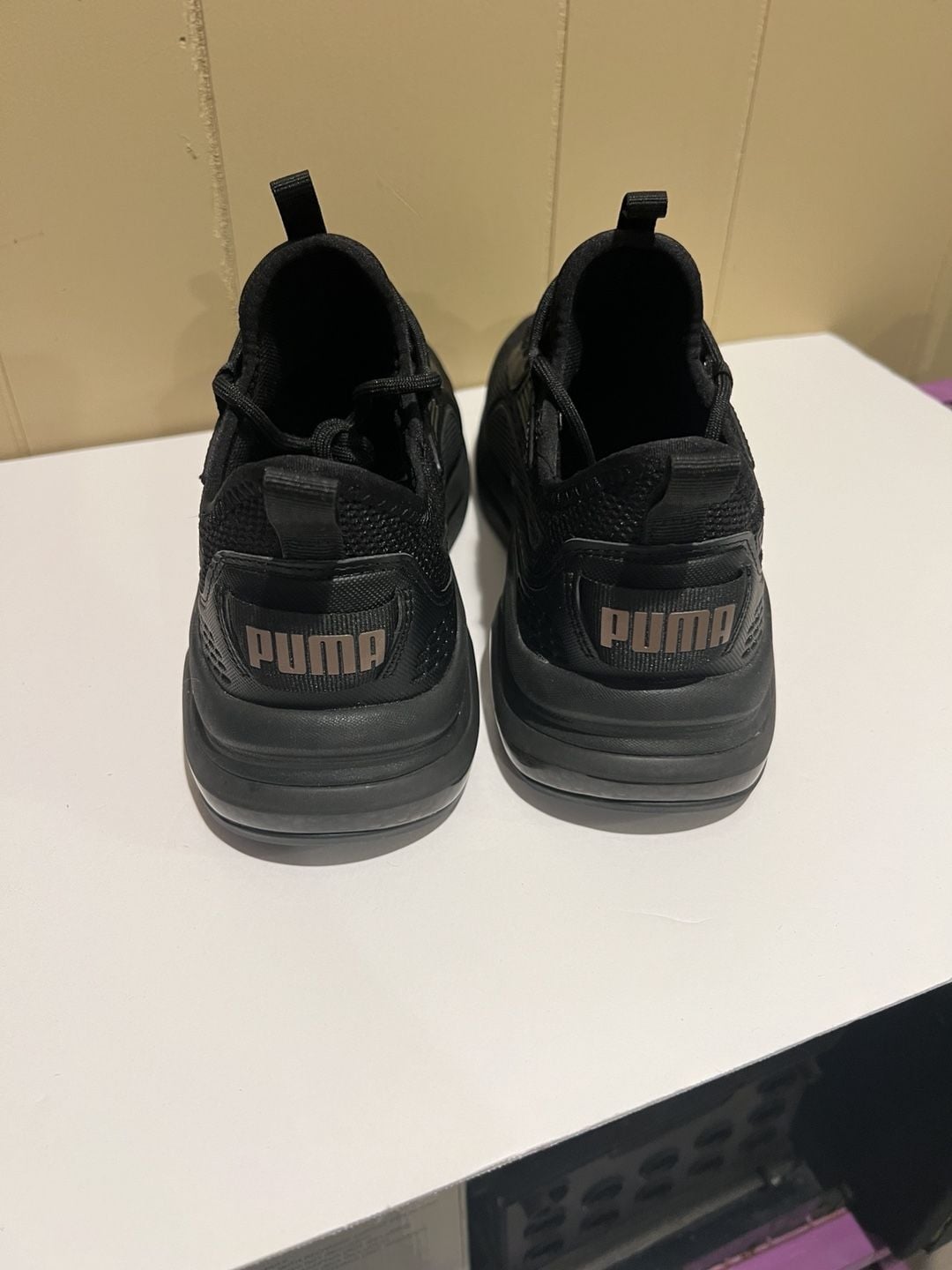 Puma Amplifier Sneakers Black Rose Gold Athletic Shoes 9