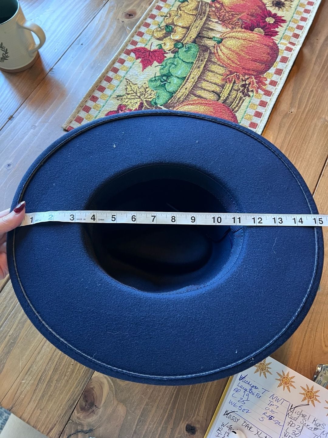 Indiana Designer Navy Blue Rancher Hat Hand Painted Sunflower 5