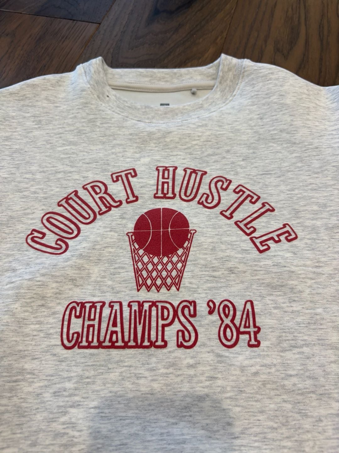 Uniqlo Court Hustle Champs 84 Sweatshirt Size 7-8 Gray Graphic Dry Stretch 5