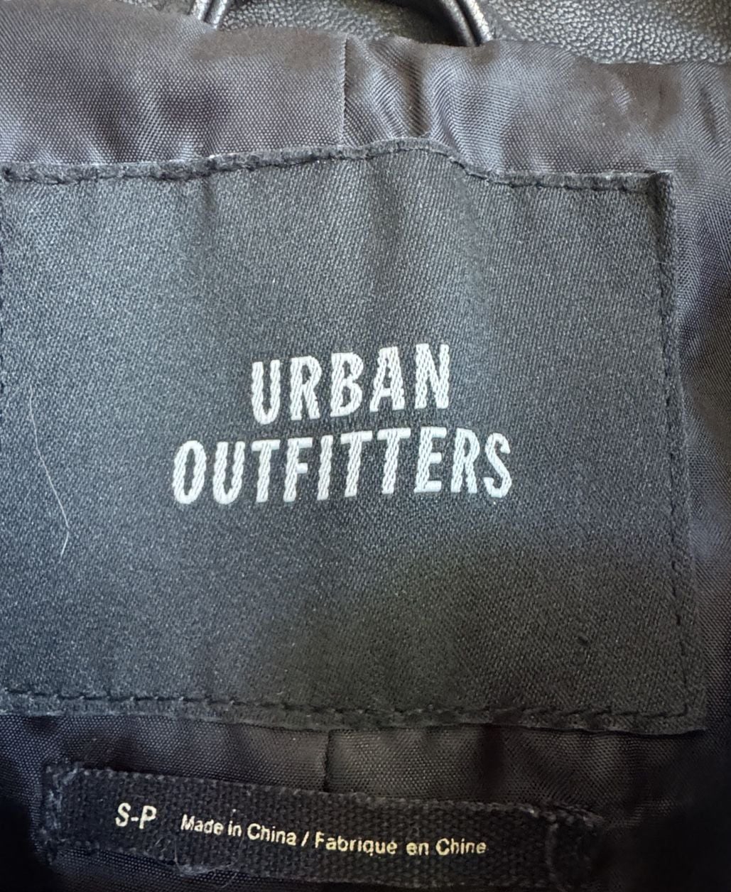 Urban Outfitters Moto Jacket Size S-P Black Faux Leather Racer 4