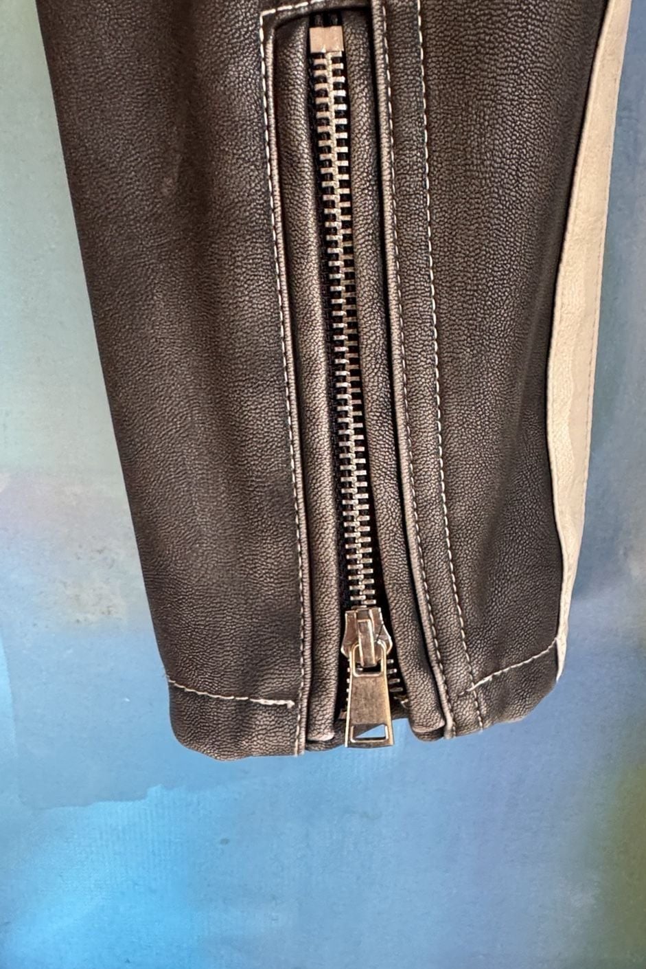 Urban Outfitters Moto Jacket Size S-P Black Faux Leather Racer 8