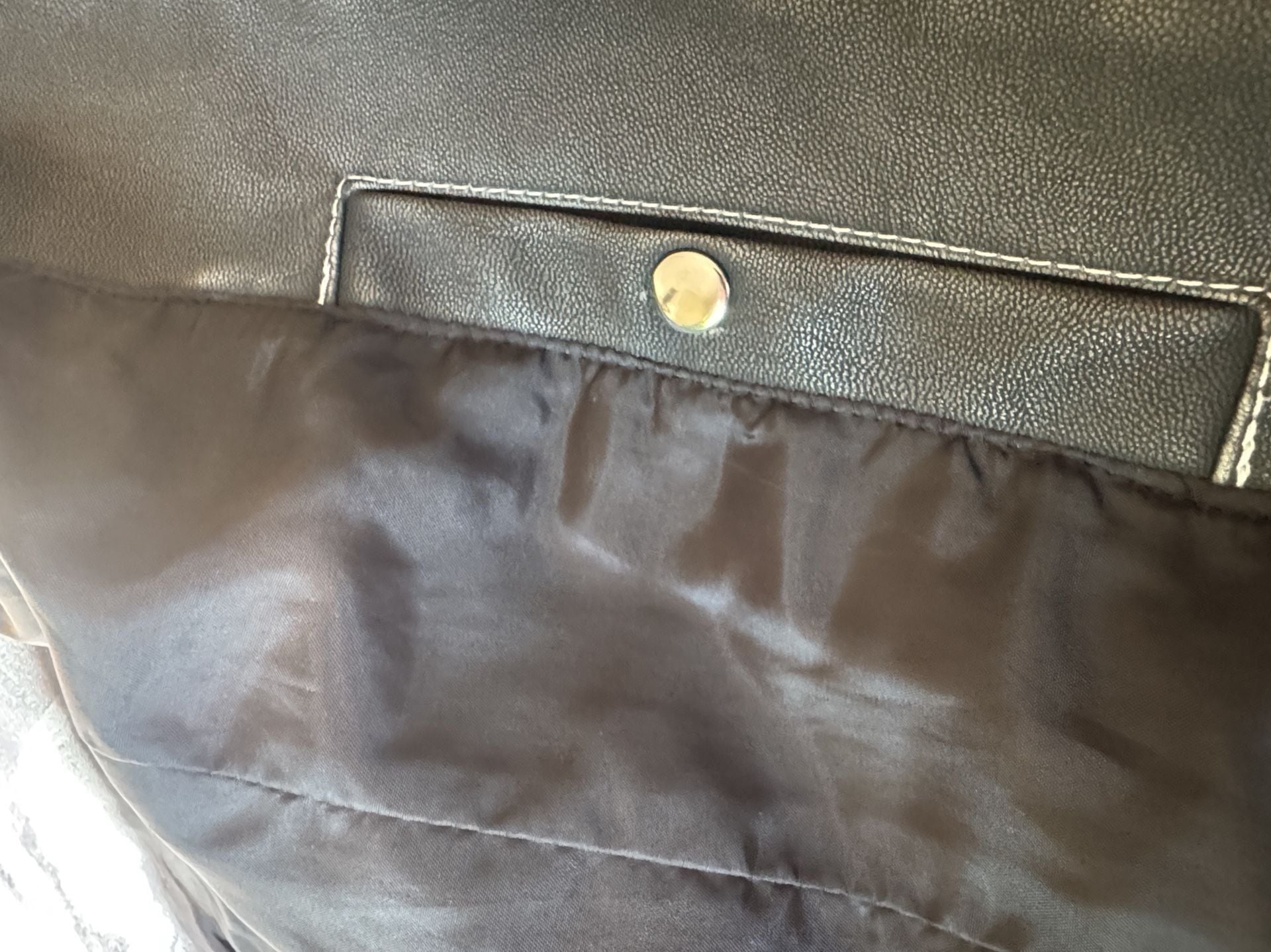 Urban Outfitters Moto Jacket Size S-P Black Faux Leather Racer 9