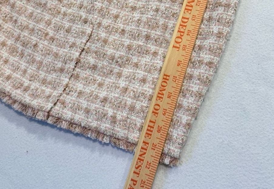 Calvin Klein Women’s 8P Pink Tweed Mini Skirt Petite NWT Frayed Hem Lined 4
