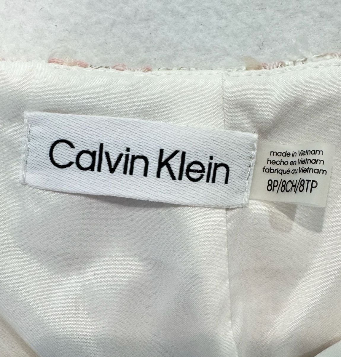 Calvin Klein Women’s 8P Pink Tweed Mini Skirt Petite NWT Frayed Hem Lined 6