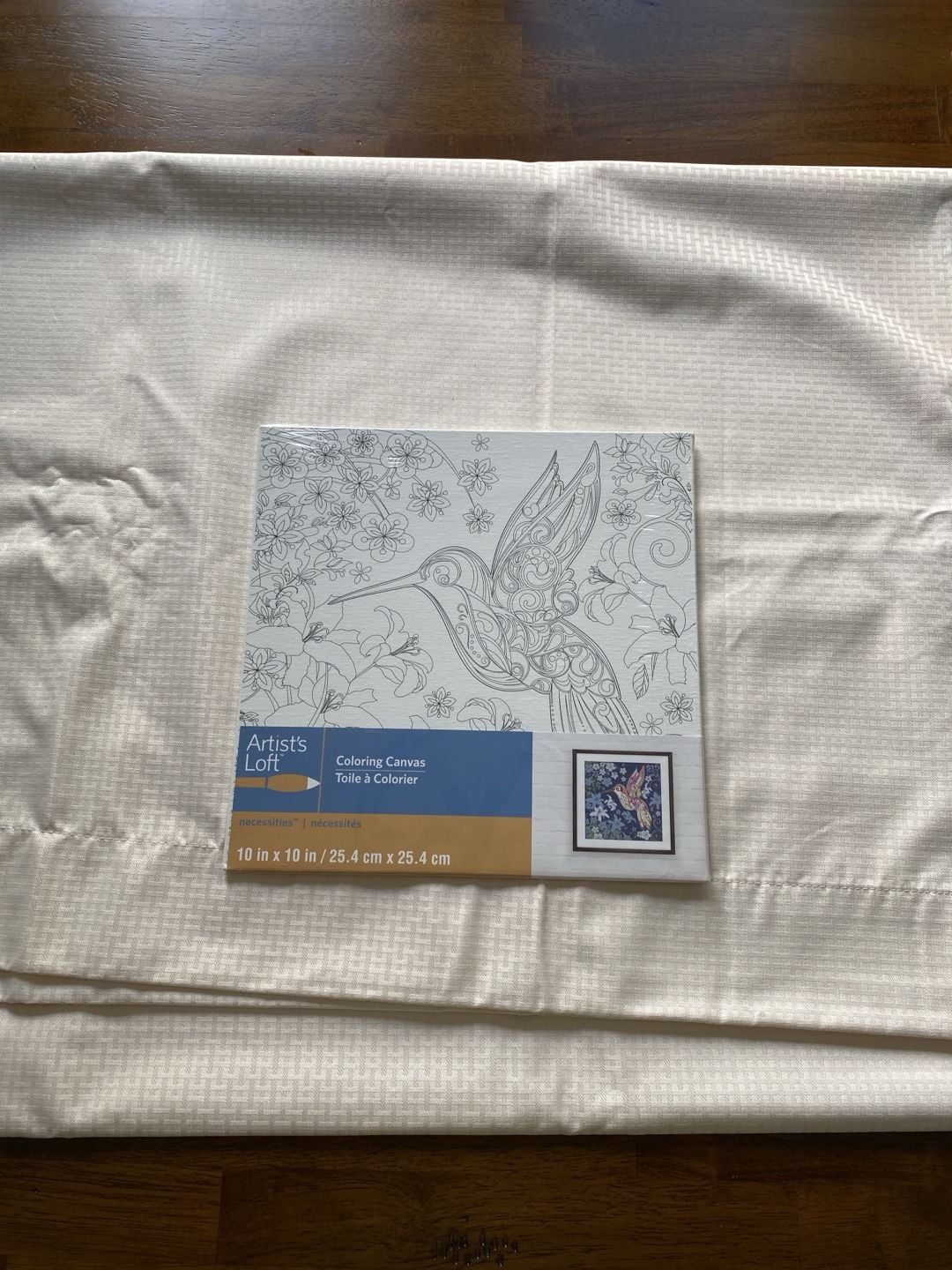 Artist's Loft Coloring Canvas Size 10 in x 10 in Hummingbird Floral New 1