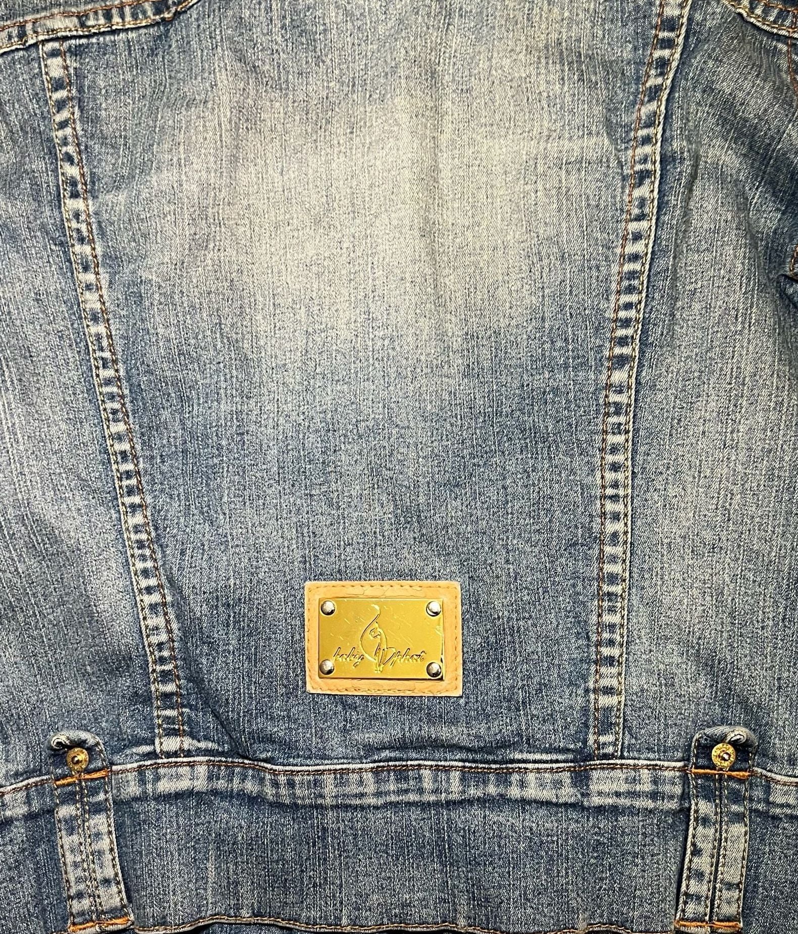 Baby Phat Denim Jacket Size M Blue Zip Up Crop 11