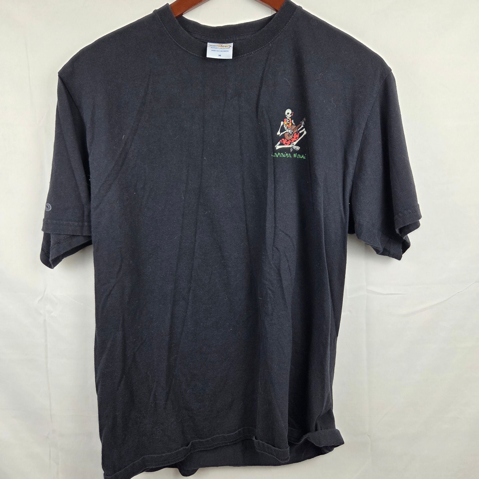 Crazy Shirts T-Shirt Size M Black Lahaina Maui Skeleton Hula 2