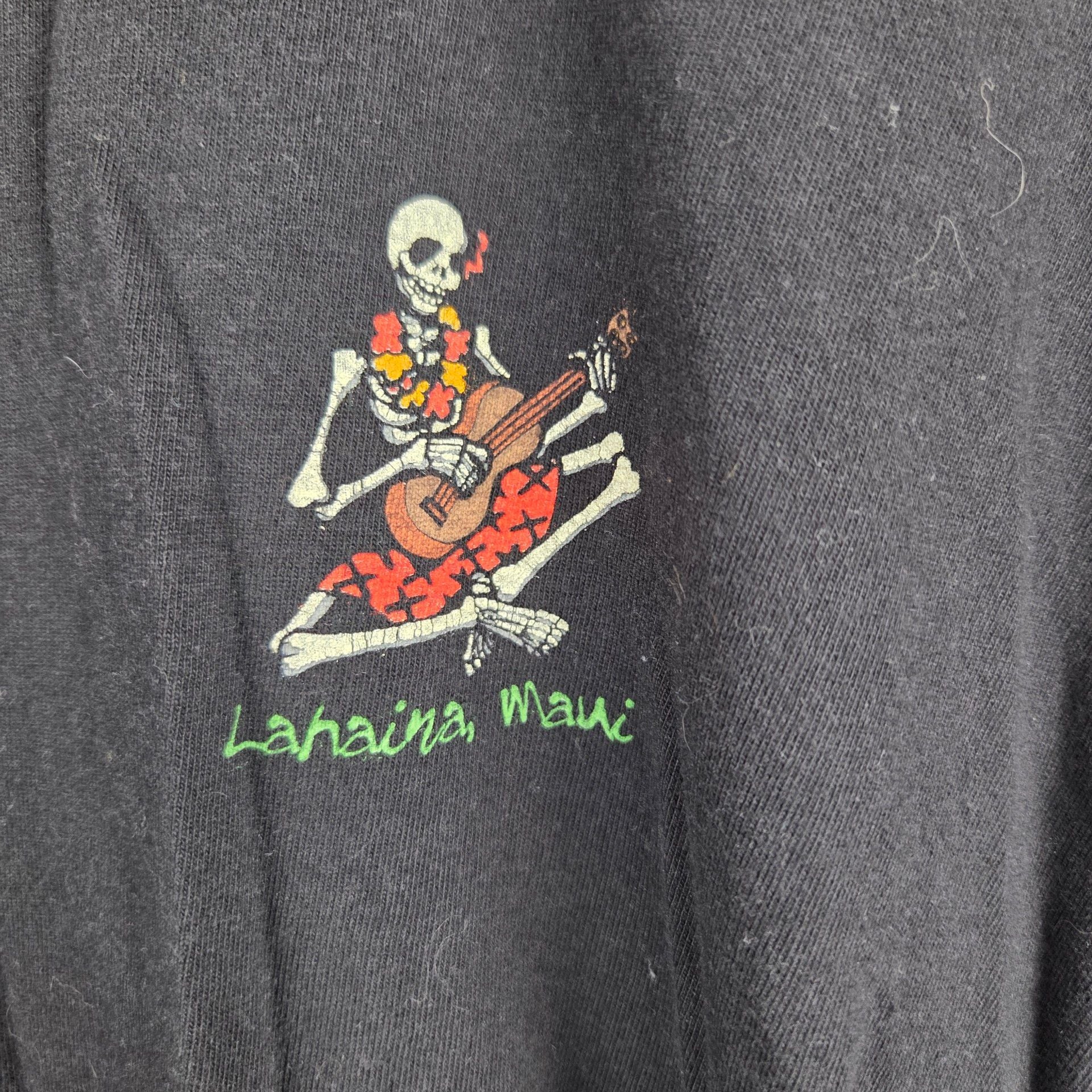 Crazy Shirts T-Shirt Size M Black Lahaina Maui Skeleton Hula 5