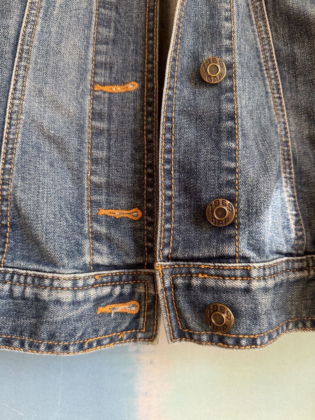 Gap Denim Jacket Size L Blue Cotton Button Front 5