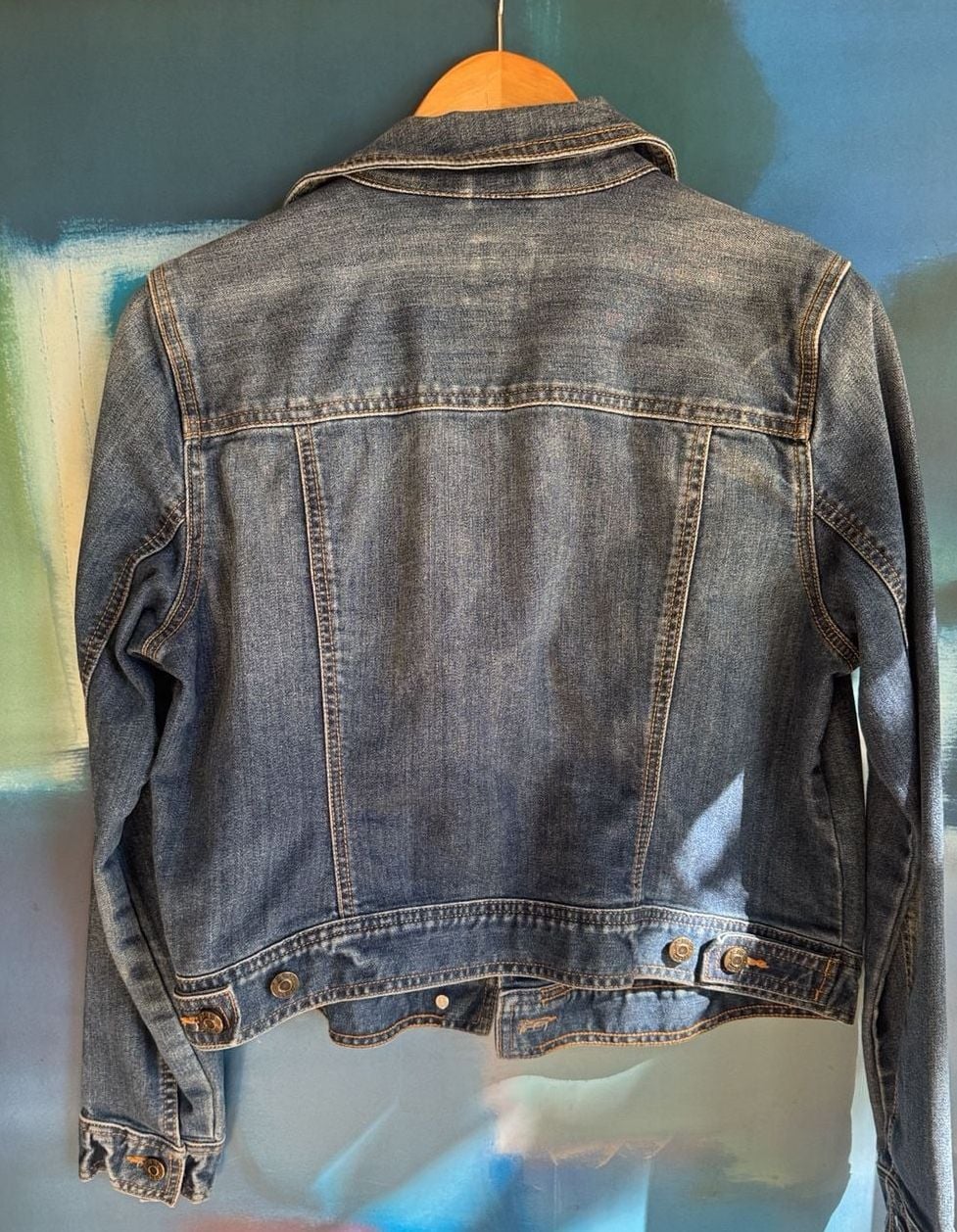 Gap Denim Jacket Size L Blue Cotton Button Front 8