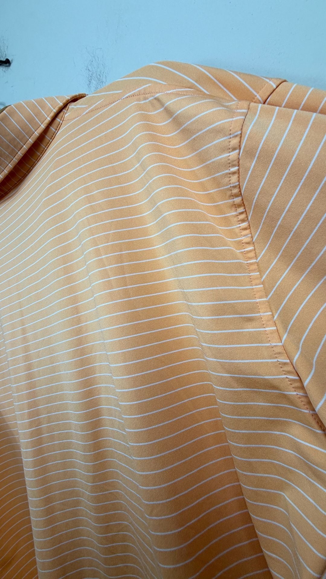 Peter Millar Summer Comfort Stripe Polo Size M Orange Golf 9
