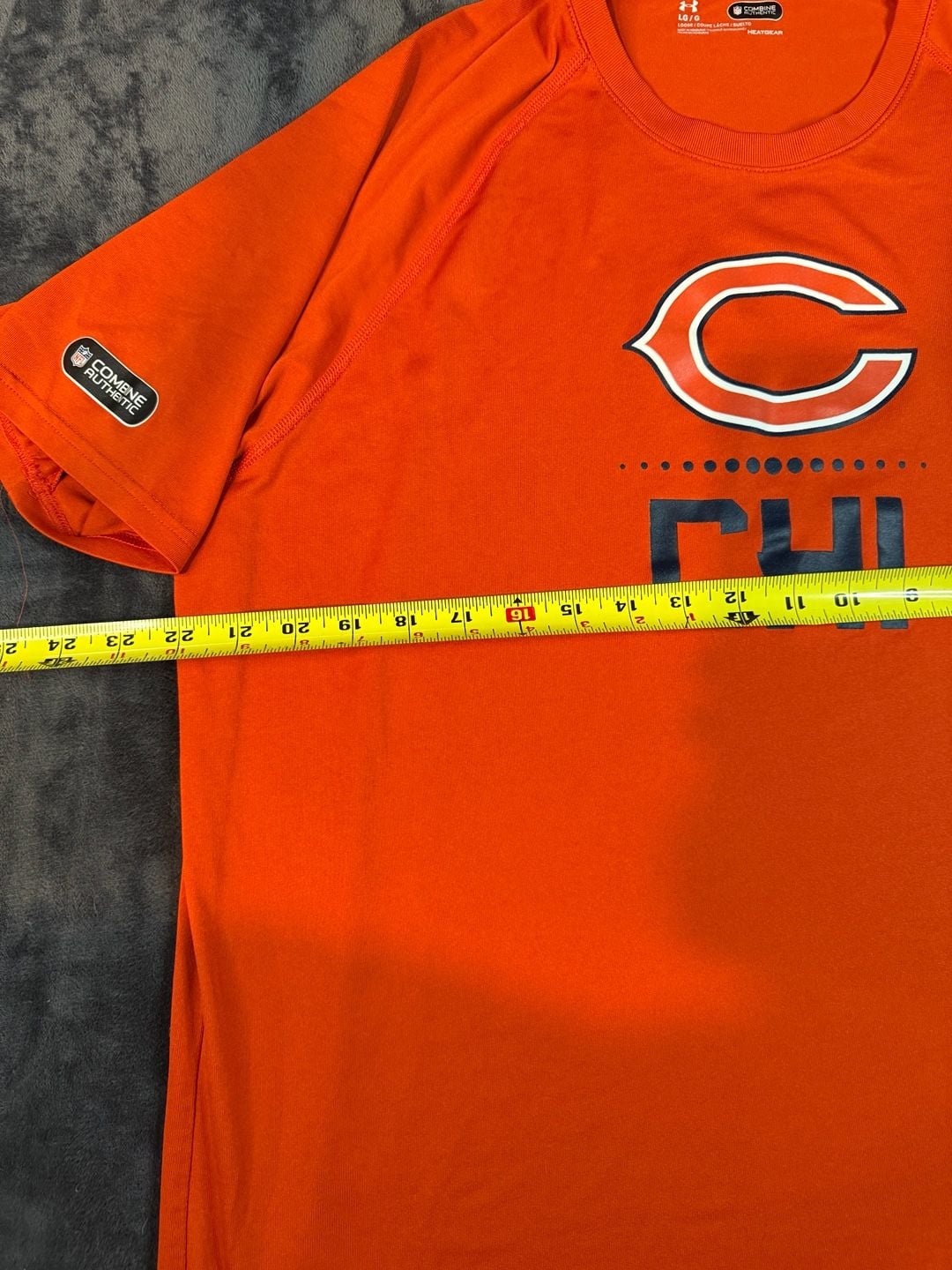 Under Armour Chicago Bears NFL Combine T-Shirt Size Large Orange HeatGear#160 3