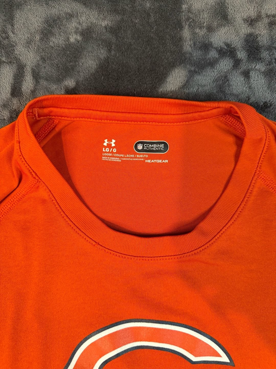 Under Armour Chicago Bears NFL Combine T-Shirt Size Large Orange HeatGear#160 4