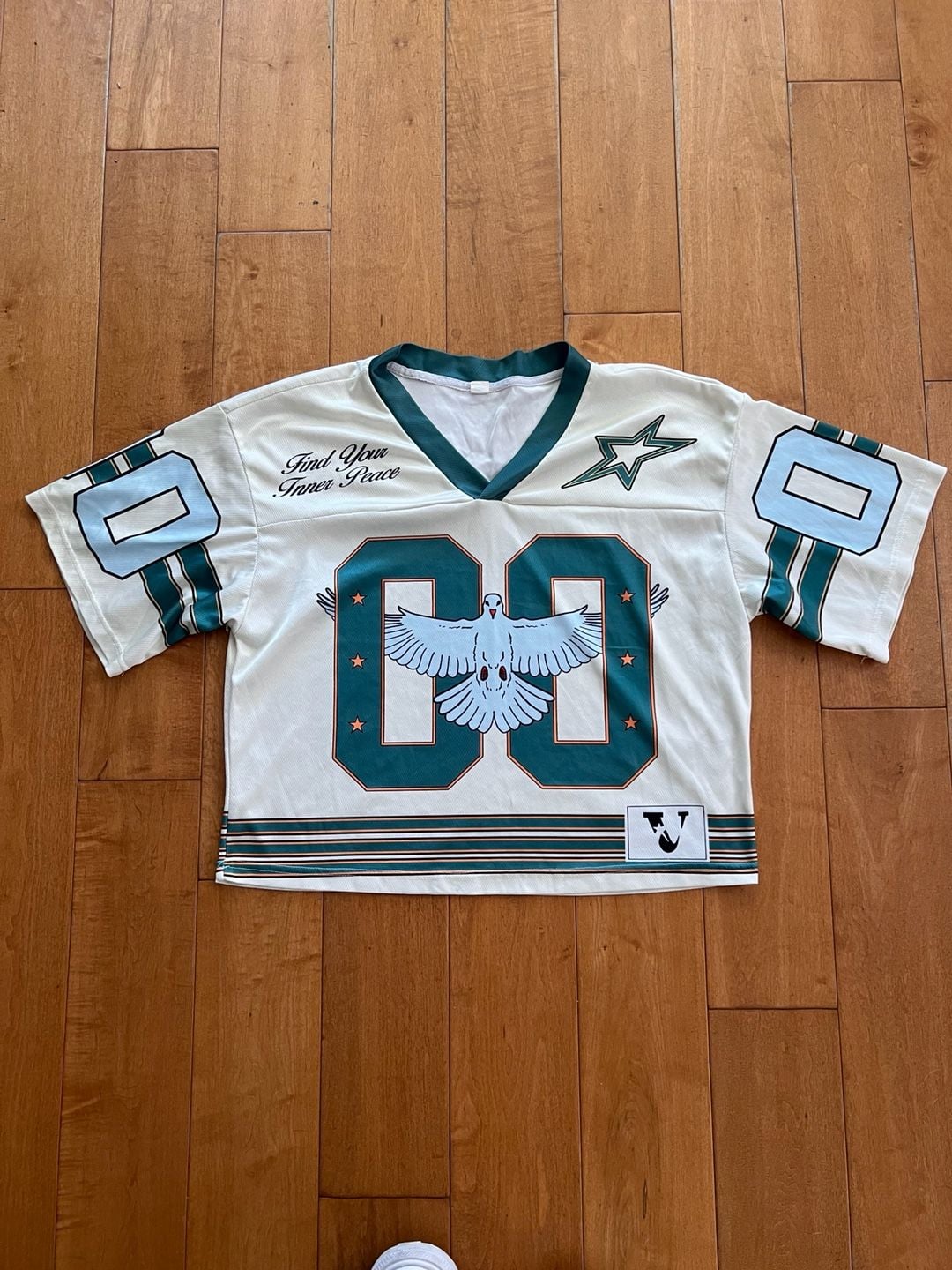 Vie Riches Dove Jersey Size M White Green 00 2