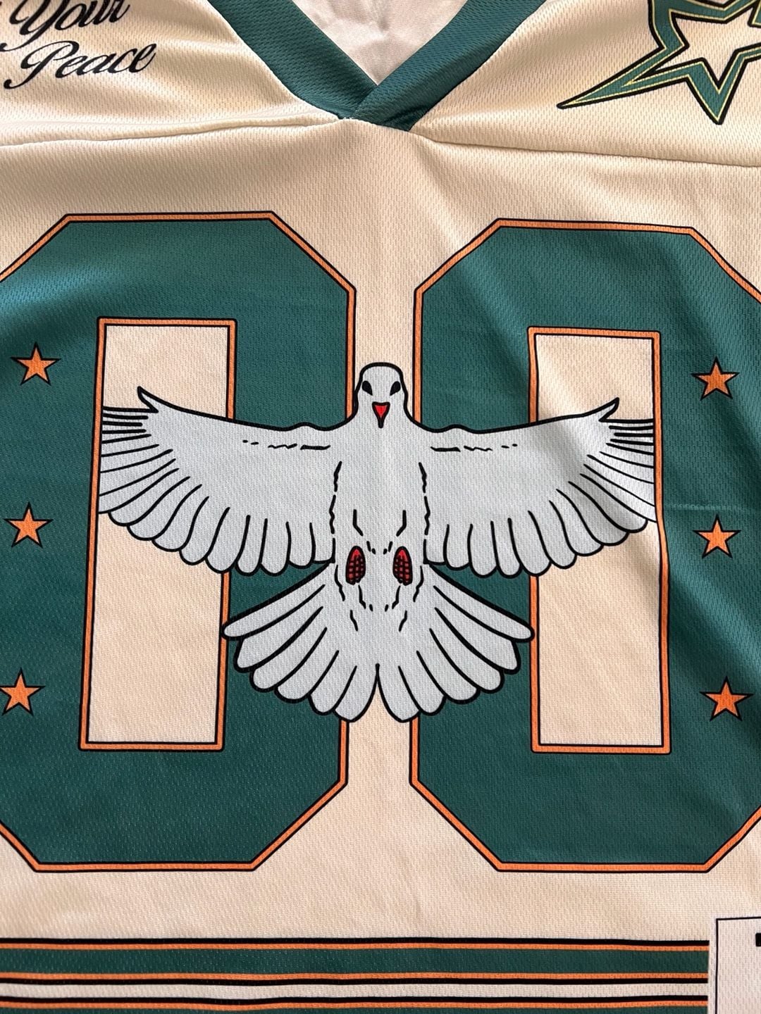 Vie Riches Dove Jersey Size M White Green 00 4