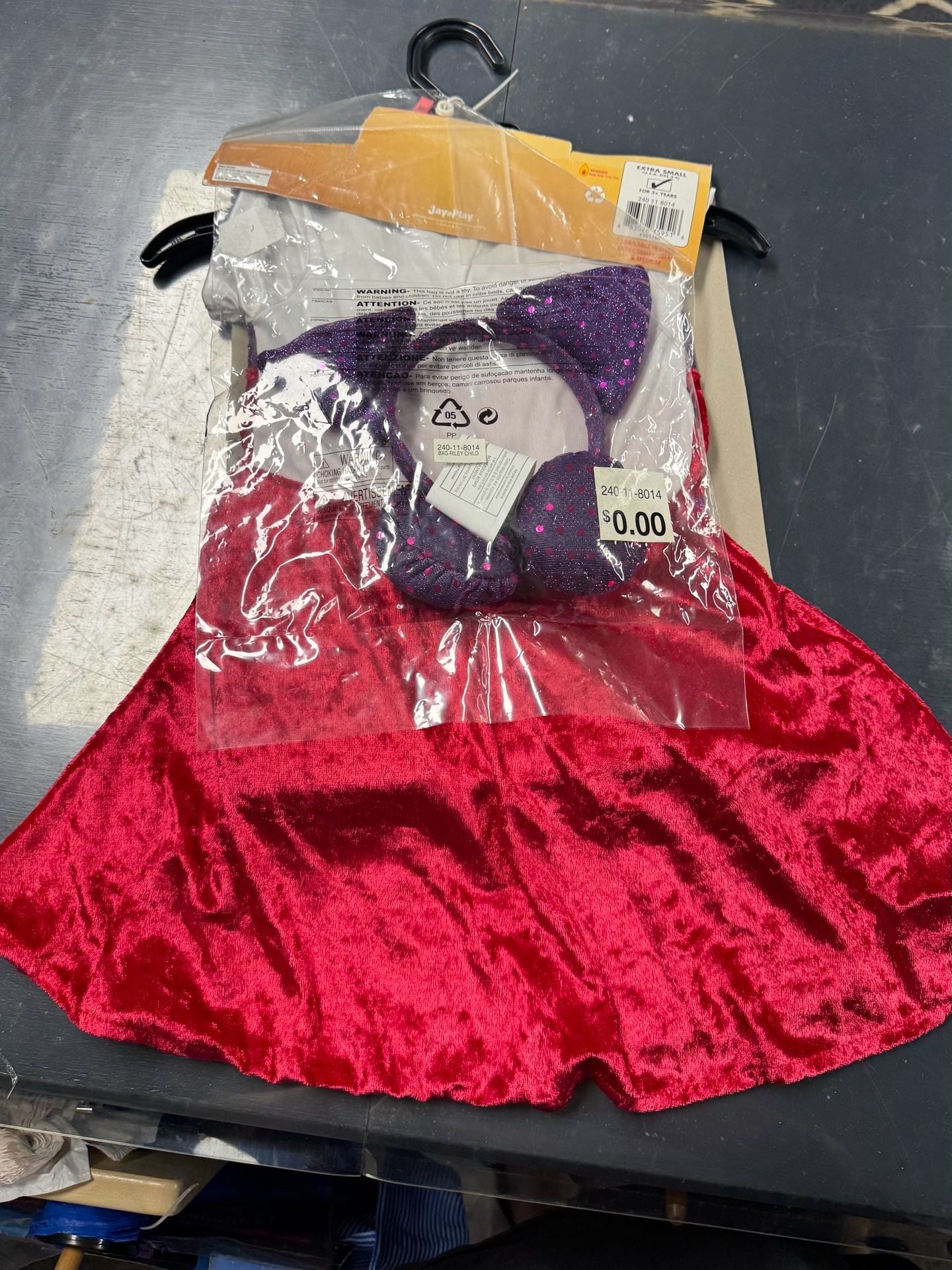 Riley Boxy Girls Child Costume Size Extra Small 2-4 3