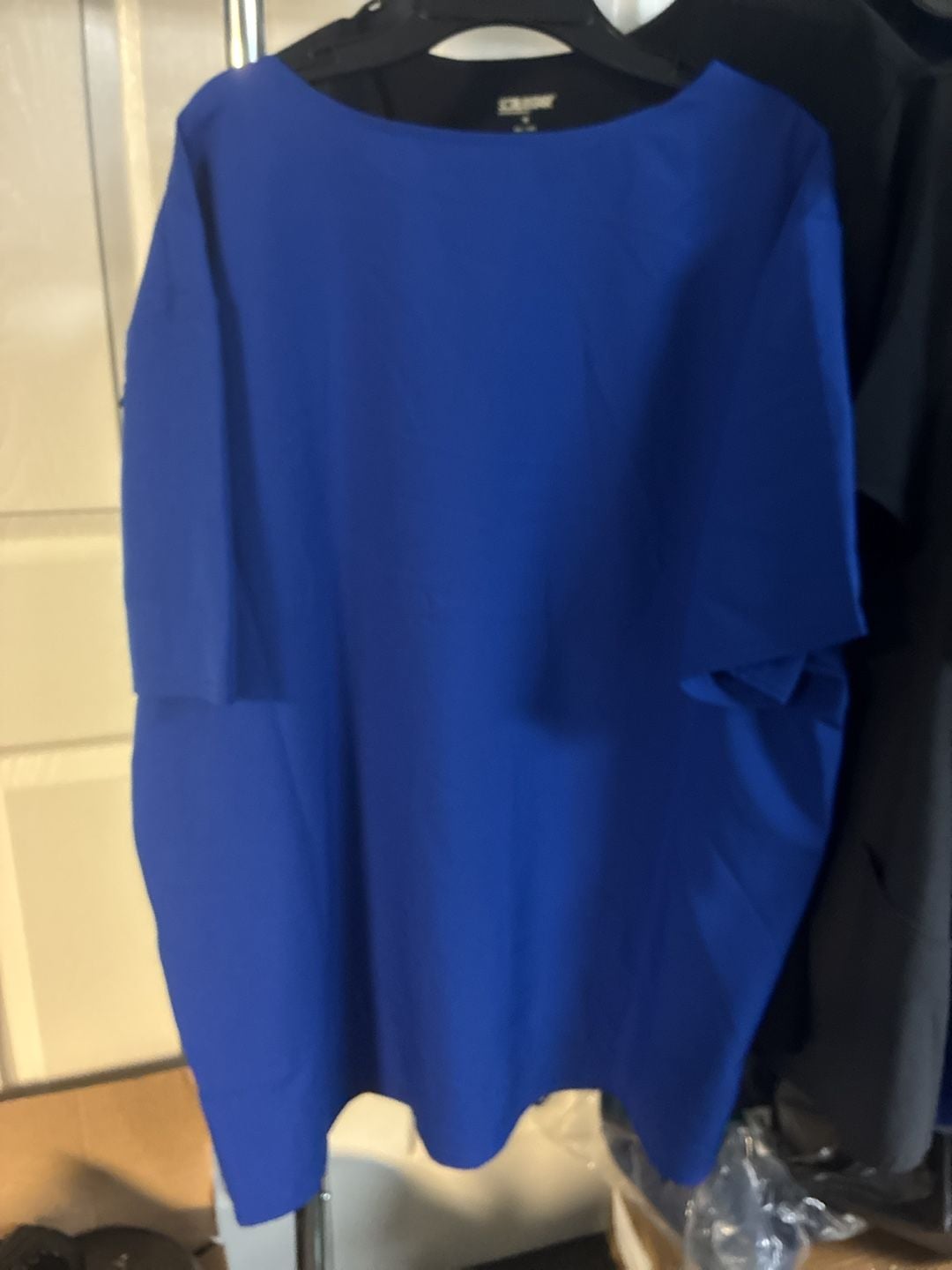 Scrubstar Scrub Top L/ XL Gray & Royal Blue V-Neck Core Essentials 5