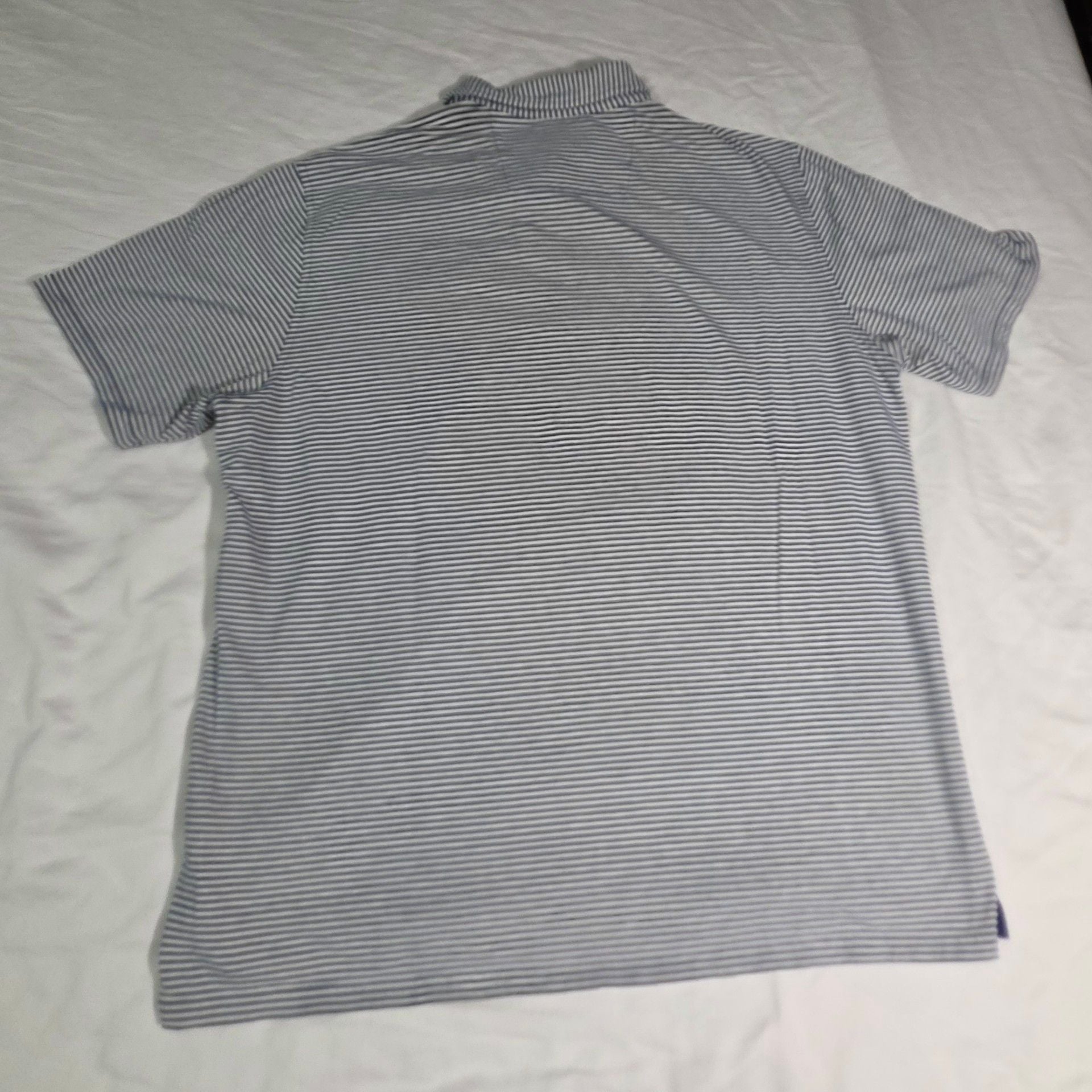 Southern Tide Polo Shirt XL Blue White Striped Classic Fit 4
