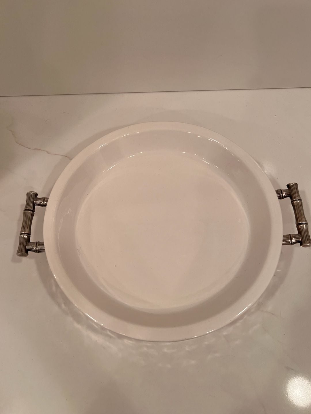 International Silver Co. Silver Plated Faux Bamboo Pie Plate 2
