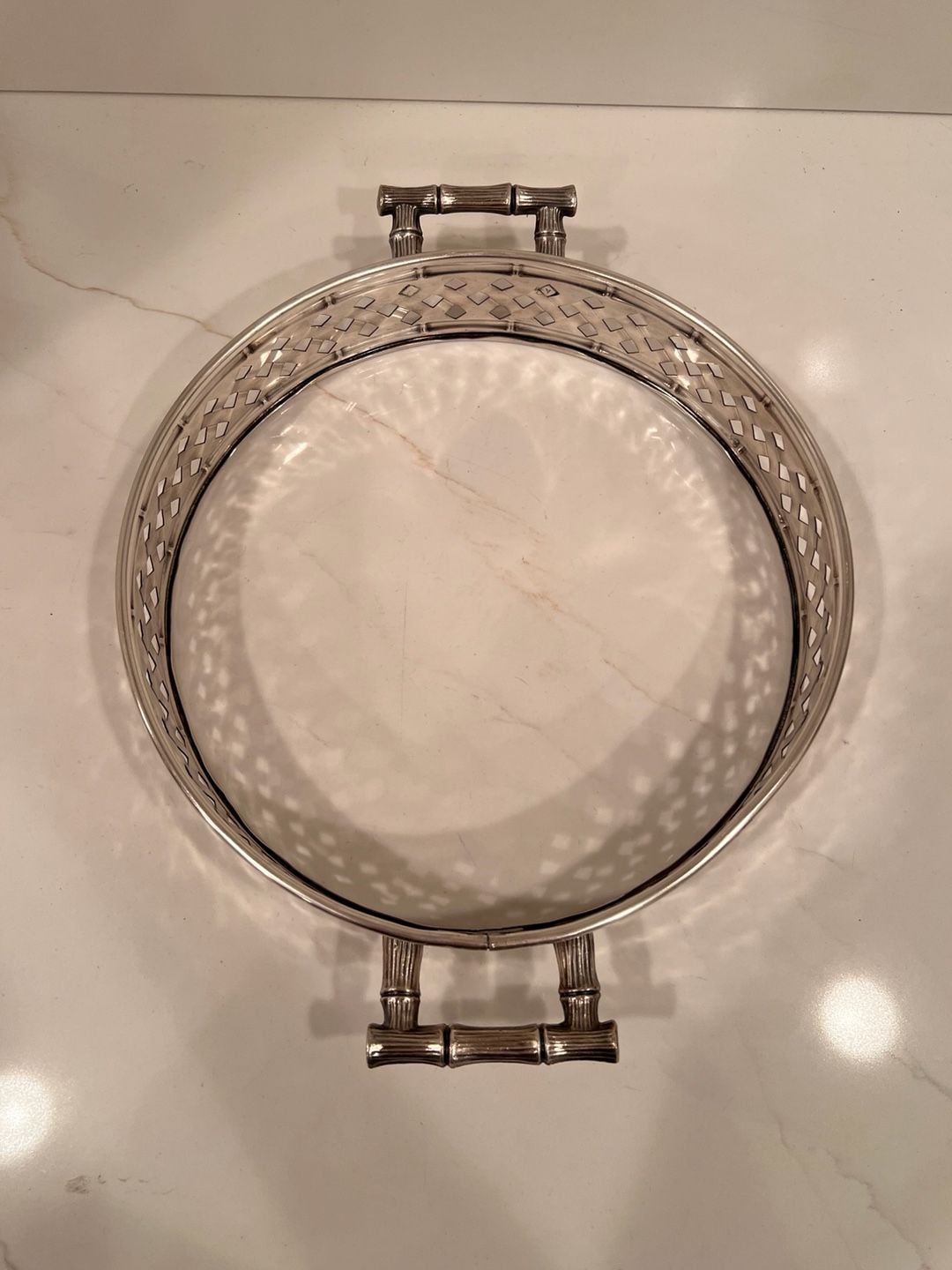 International Silver Co. Silver Plated Faux Bamboo Pie Plate 4