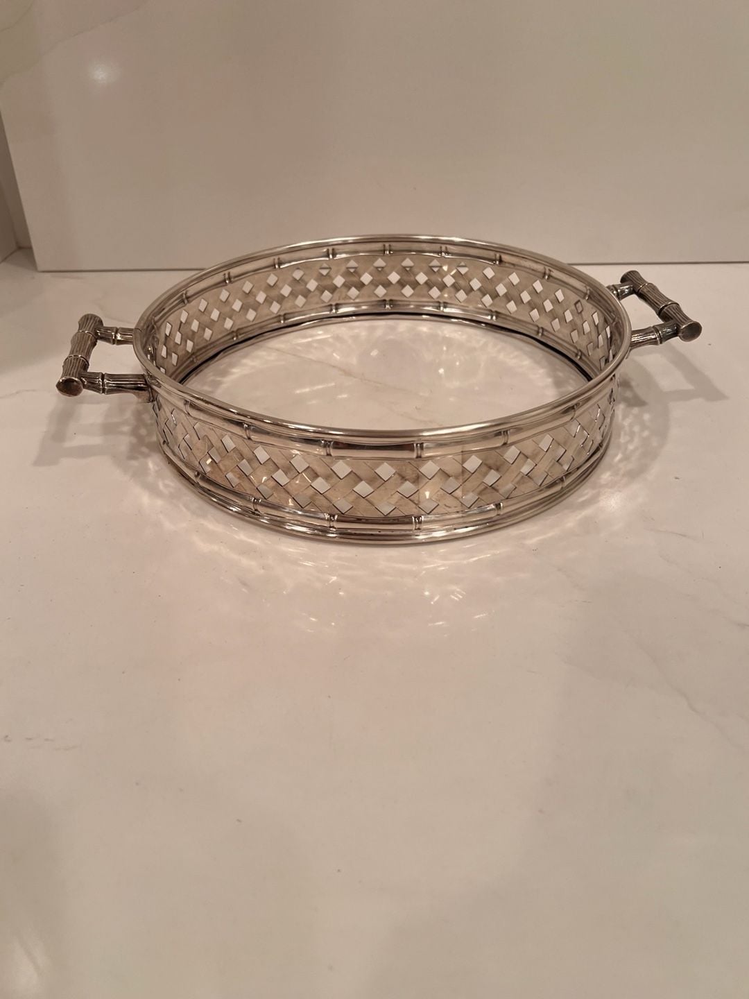 International Silver Co. Silver Plated Faux Bamboo Pie Plate 5