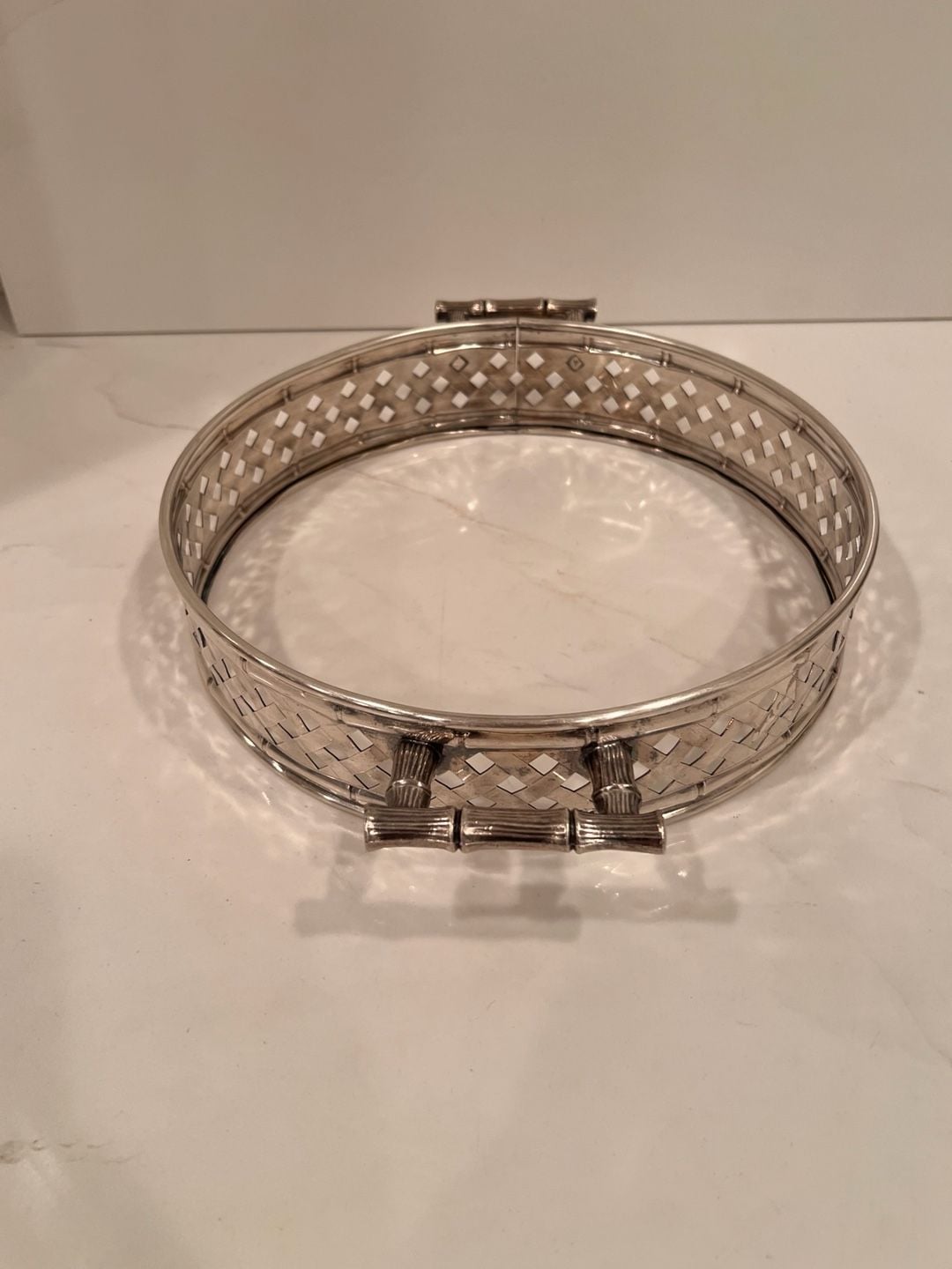 International Silver Co. Silver Plated Faux Bamboo Pie Plate 6
