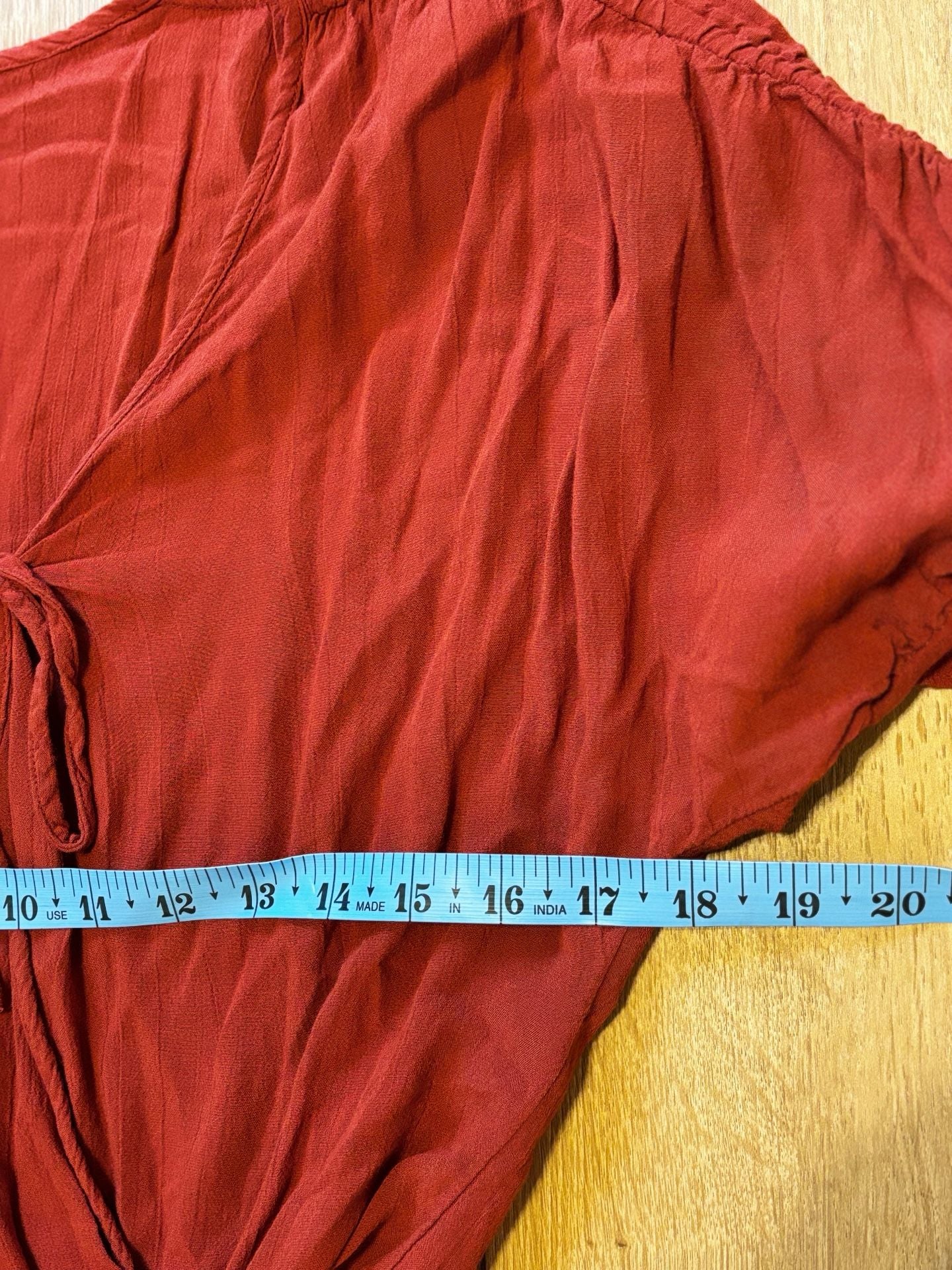 Free People Cleo Bodysuit Burnt Orange Short Sleeve Tie V-Neck 6