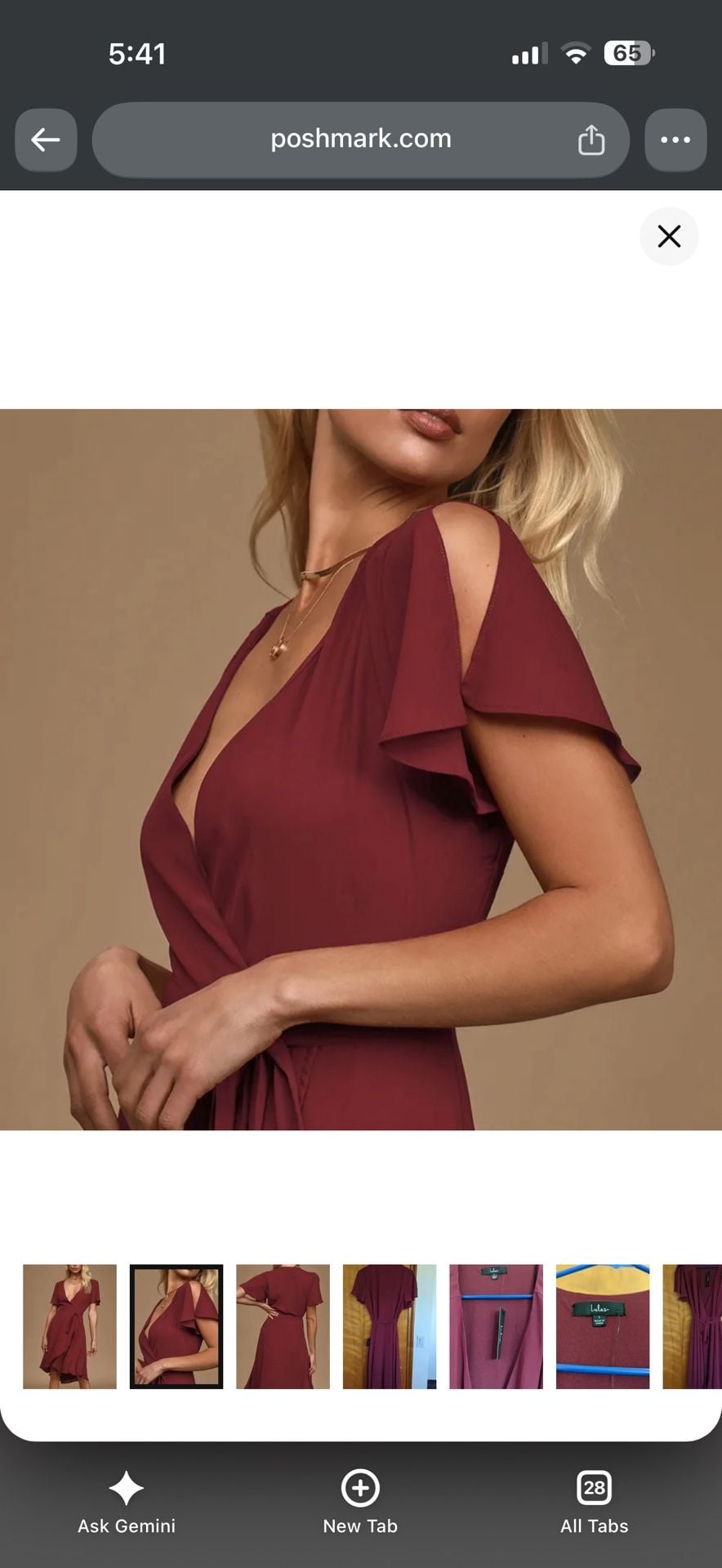 Lulus My Philosophy Burgundy Wrap Dress Size S 3