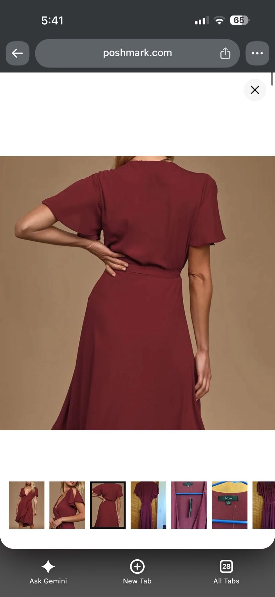 Lulus My Philosophy Burgundy Wrap Dress Size S 4