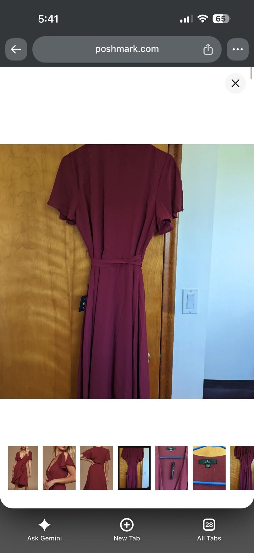 Lulus My Philosophy Burgundy Wrap Dress Size S 5