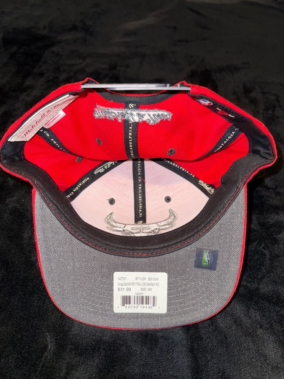 Mitchell & Ness Chicago Bulls Snapback Hat Red Adjustable 4