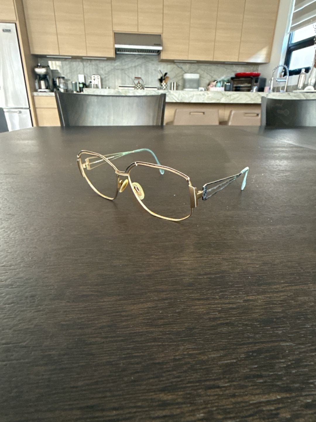 Neostyle Vintage 80s Gold Eyeglass Frames Geometric Oversized 3