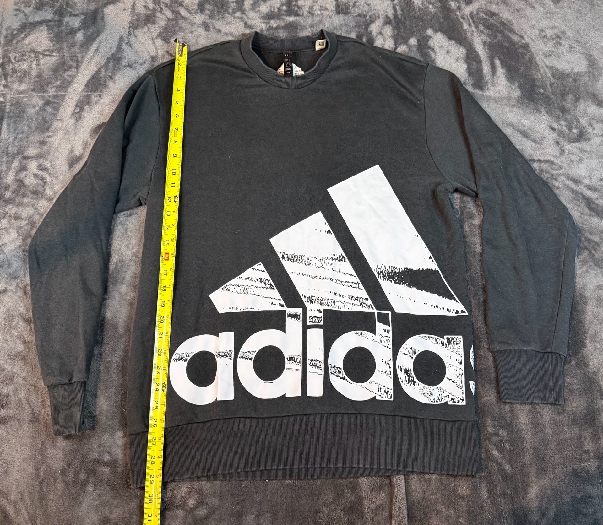 Men’s Adidas Brandlove French Terry Sweatshirt Size M Black Logo Pullover#162 2