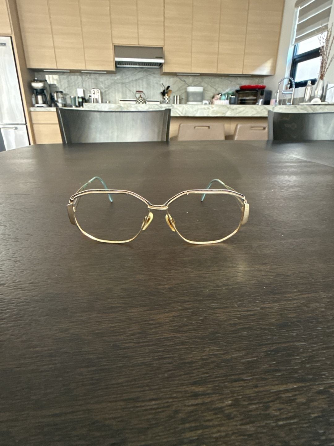 Neostyle Vintage 80s Gold Eyeglass Frames Geometric Oversized 4