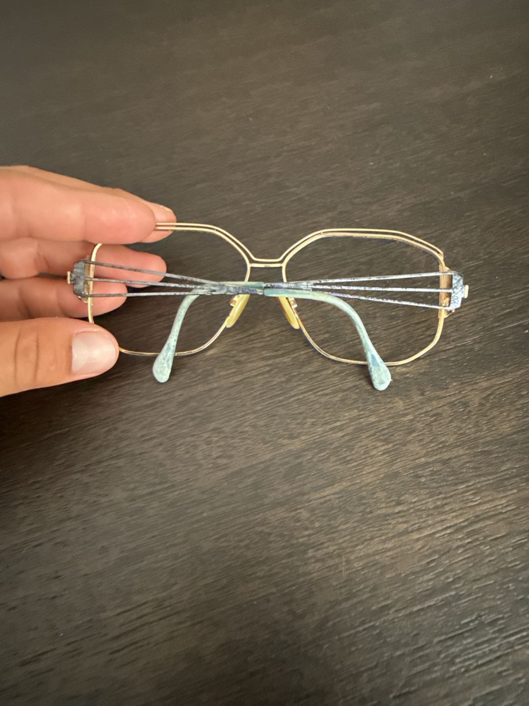 Neostyle Vintage 80s Gold Eyeglass Frames Geometric Oversized 7