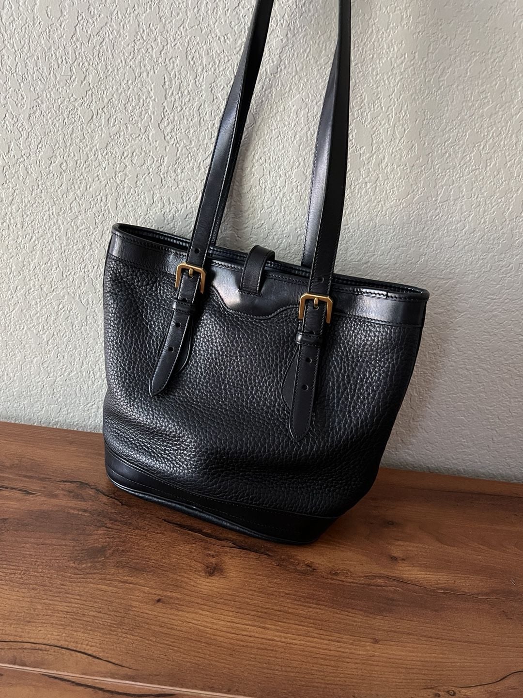 Dooney & Bourke Vintage Pebble Leather Black Shoulder Tote Handbag 9