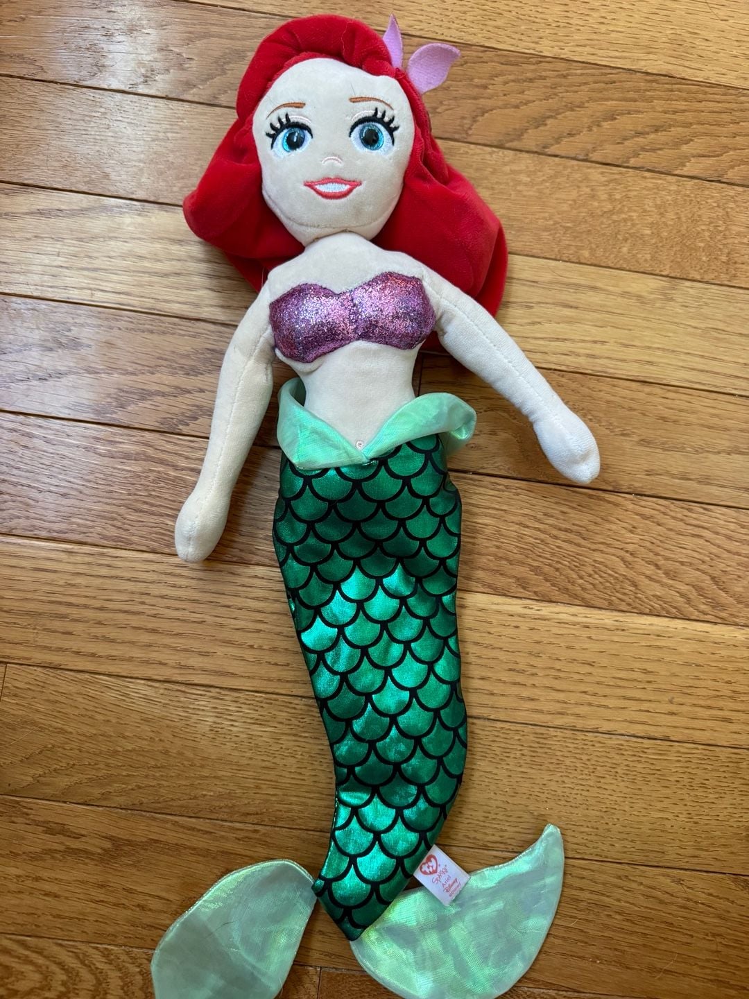 Ty Disney Sparkle Ariel The Little Mermaid Plush Doll 1