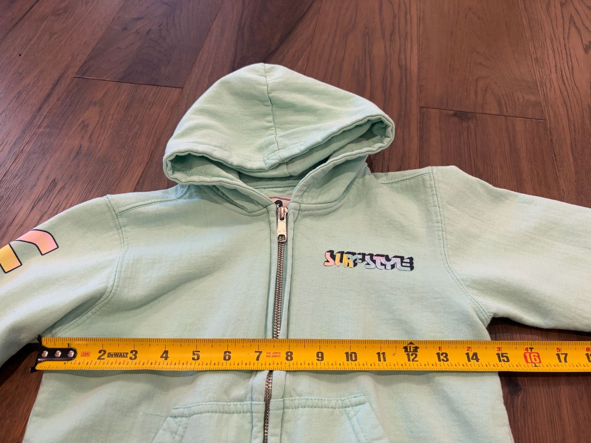 Surf Style Zip-Up Hoodie Size 6/8 Mint Green Clearwater Beach 4