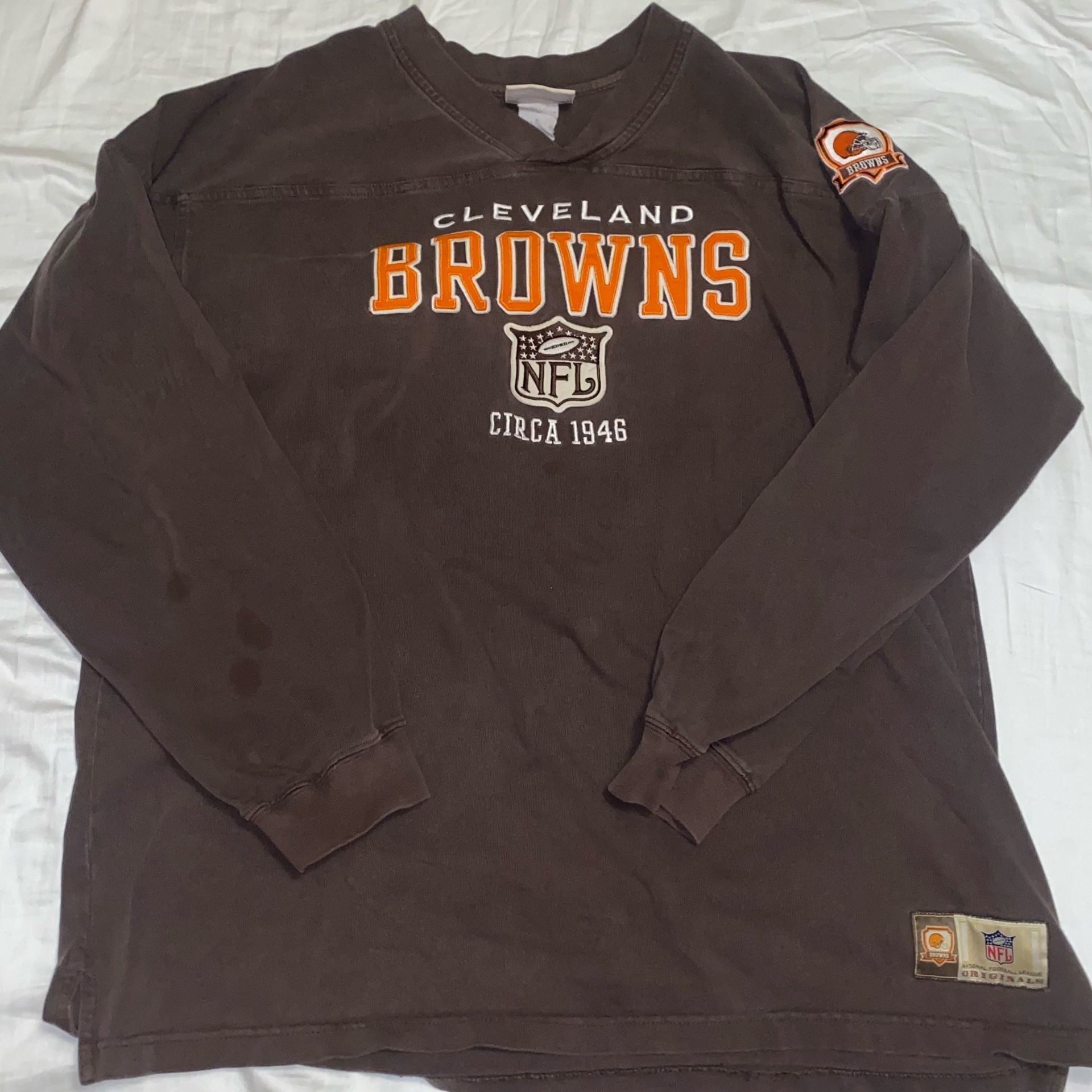 NFL Originals Cleveland Browns Long Sleeve T-Shirt Brown 46 3