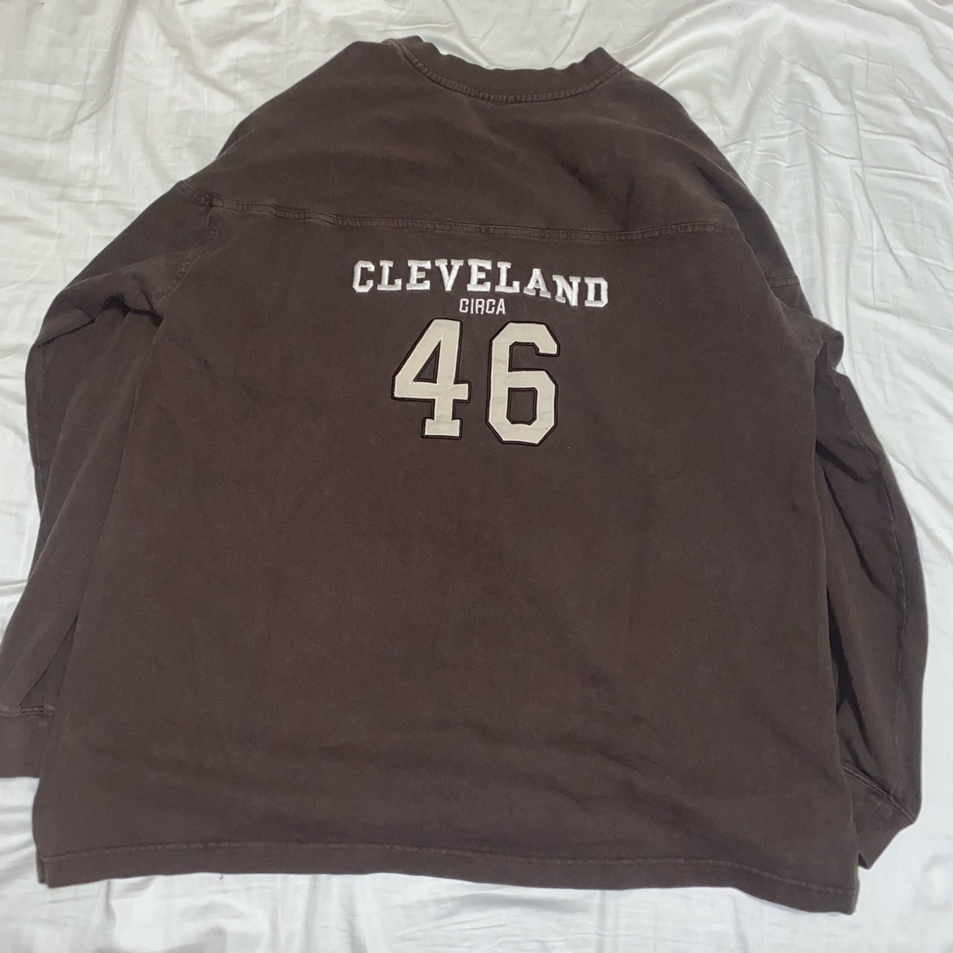 NFL Originals Cleveland Browns Long Sleeve T-Shirt Brown 46 6