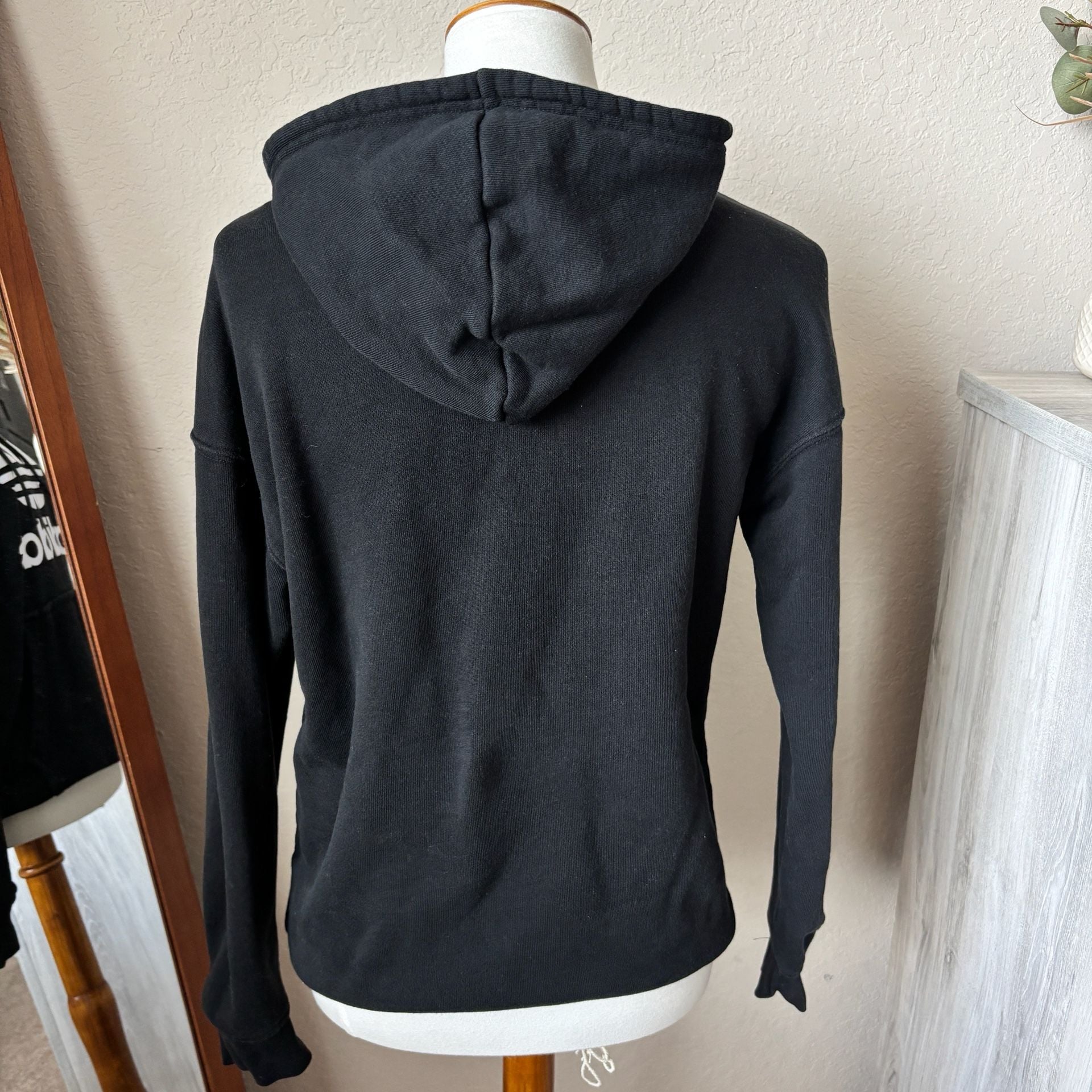 Adidas Originals Women’s Trefoil Hoodie Black Pullover Sweatshirt Size XS 5