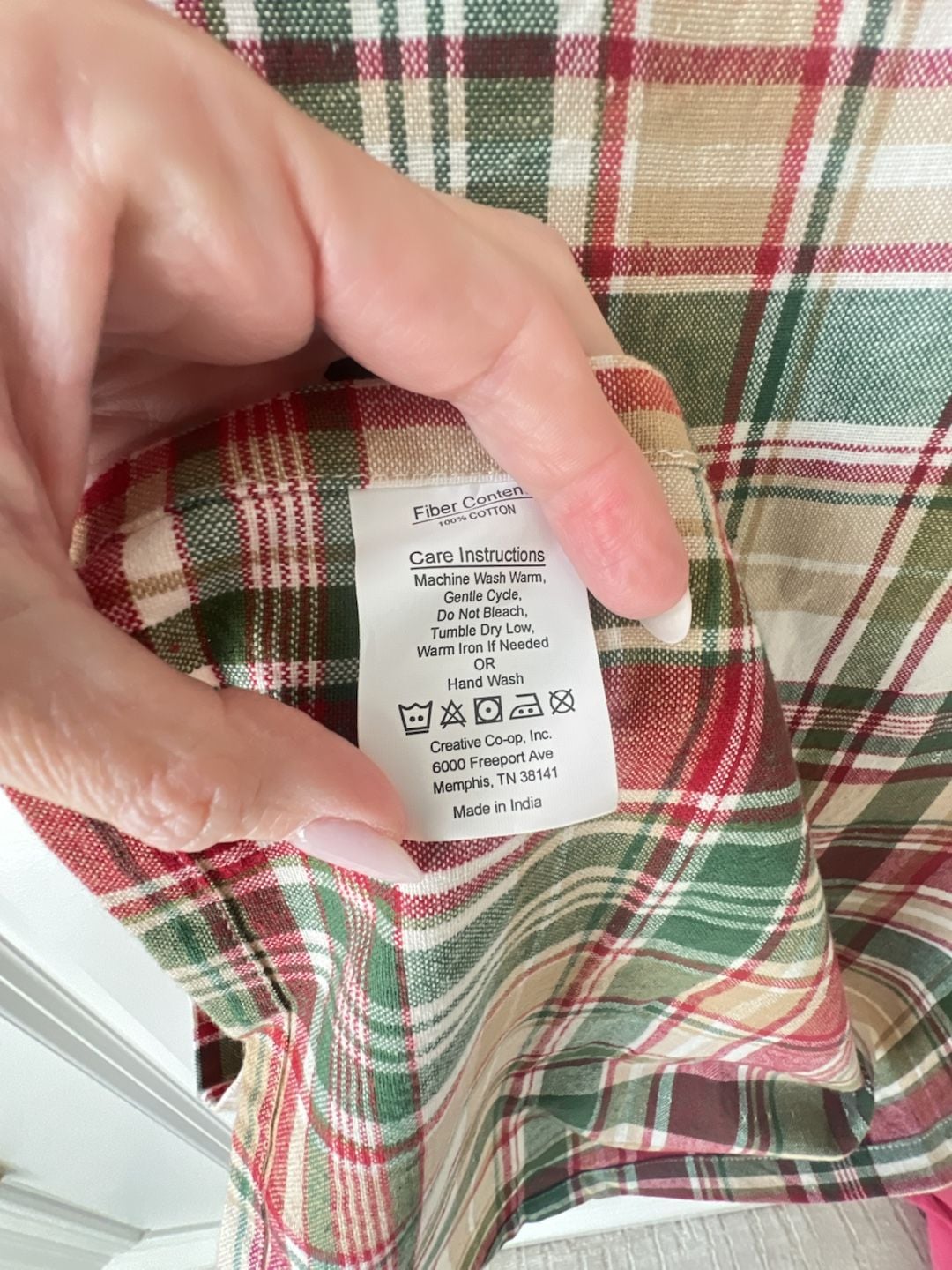 Creative Co-Op Red Green Plaid Cotton Table Runner Christmas Holiday 2
