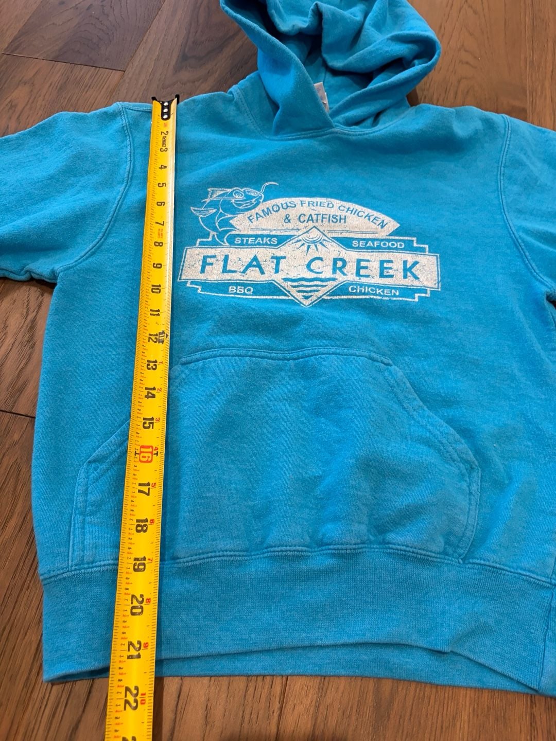Port & Company Flat Creek Hoodie Youth Large Blue Sweatshirt 3