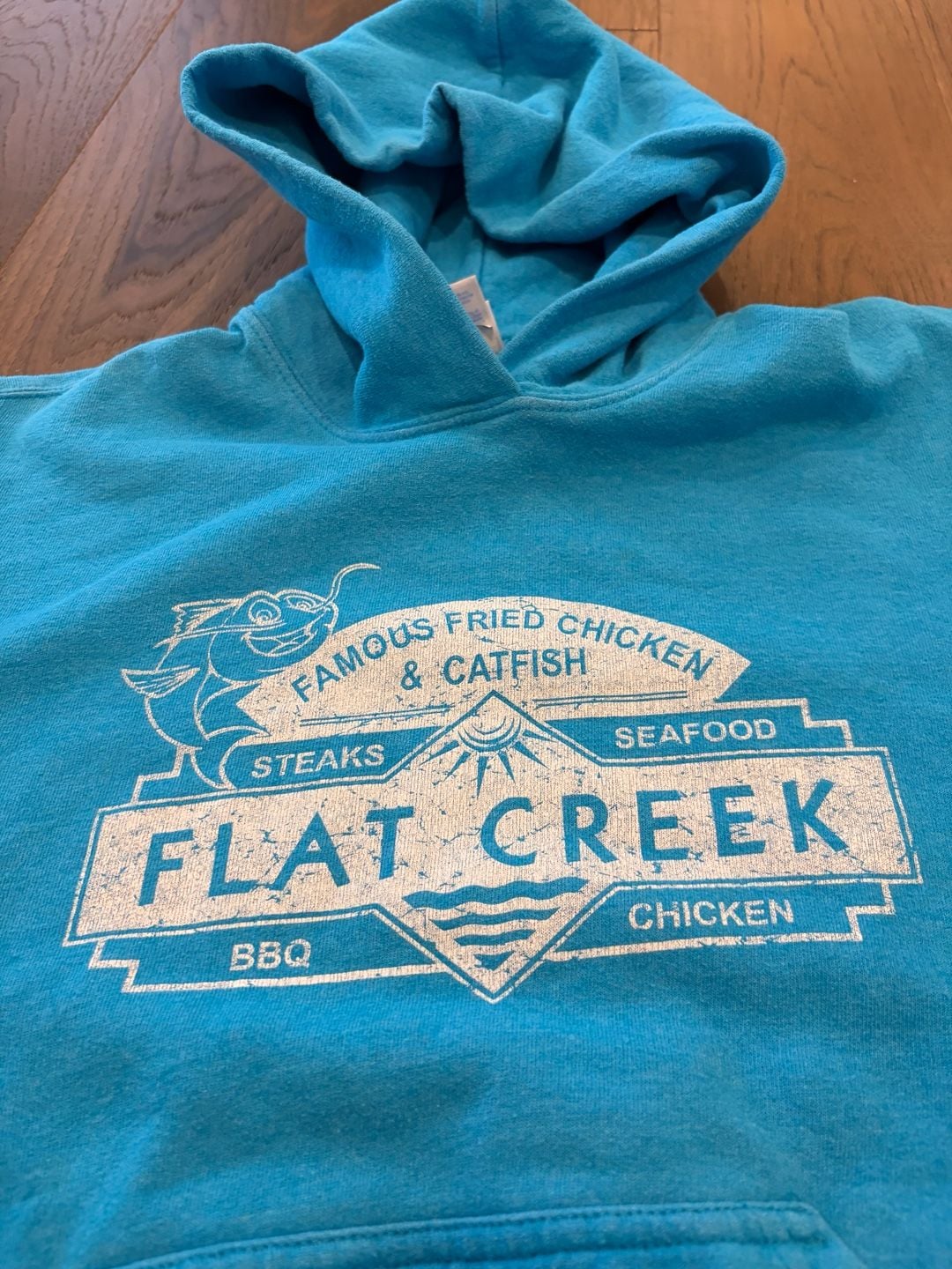 Port & Company Flat Creek Hoodie Youth Large Blue Sweatshirt 4