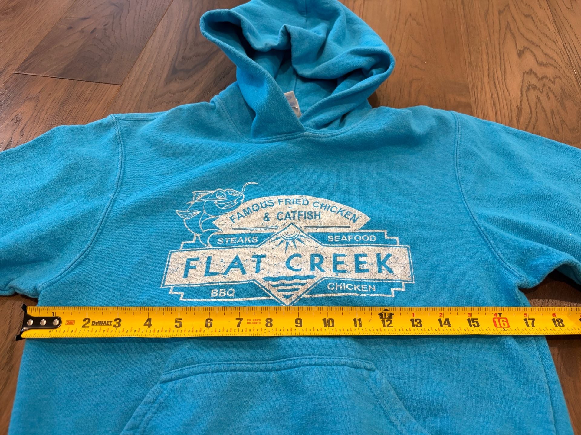 Port & Company Flat Creek Hoodie Youth Large Blue Sweatshirt 5